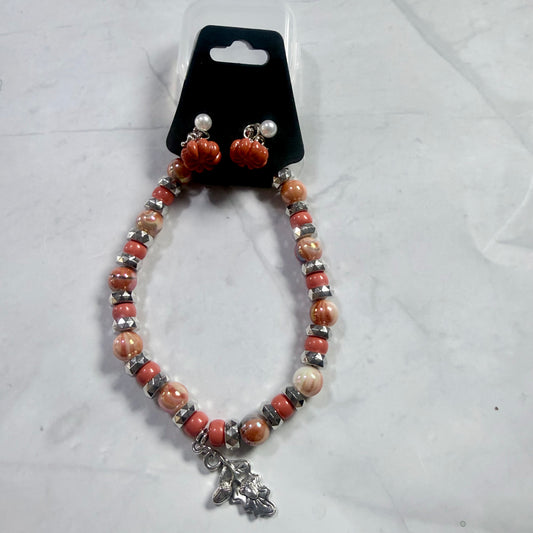 Pumpkin Bracelet and Earring Set