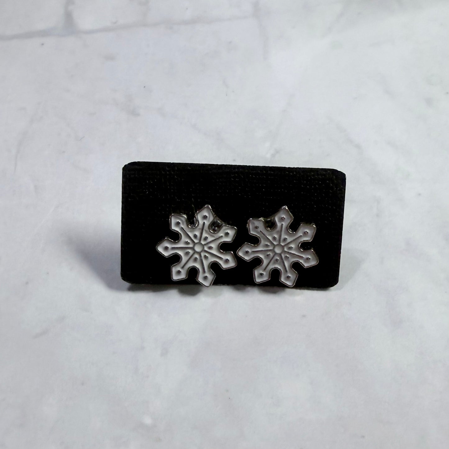 White Snowflake Stud Earring V3