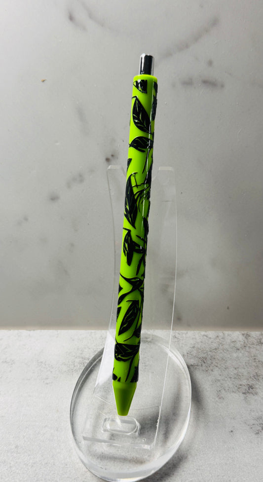 Green Floral Ballpoint Pen
