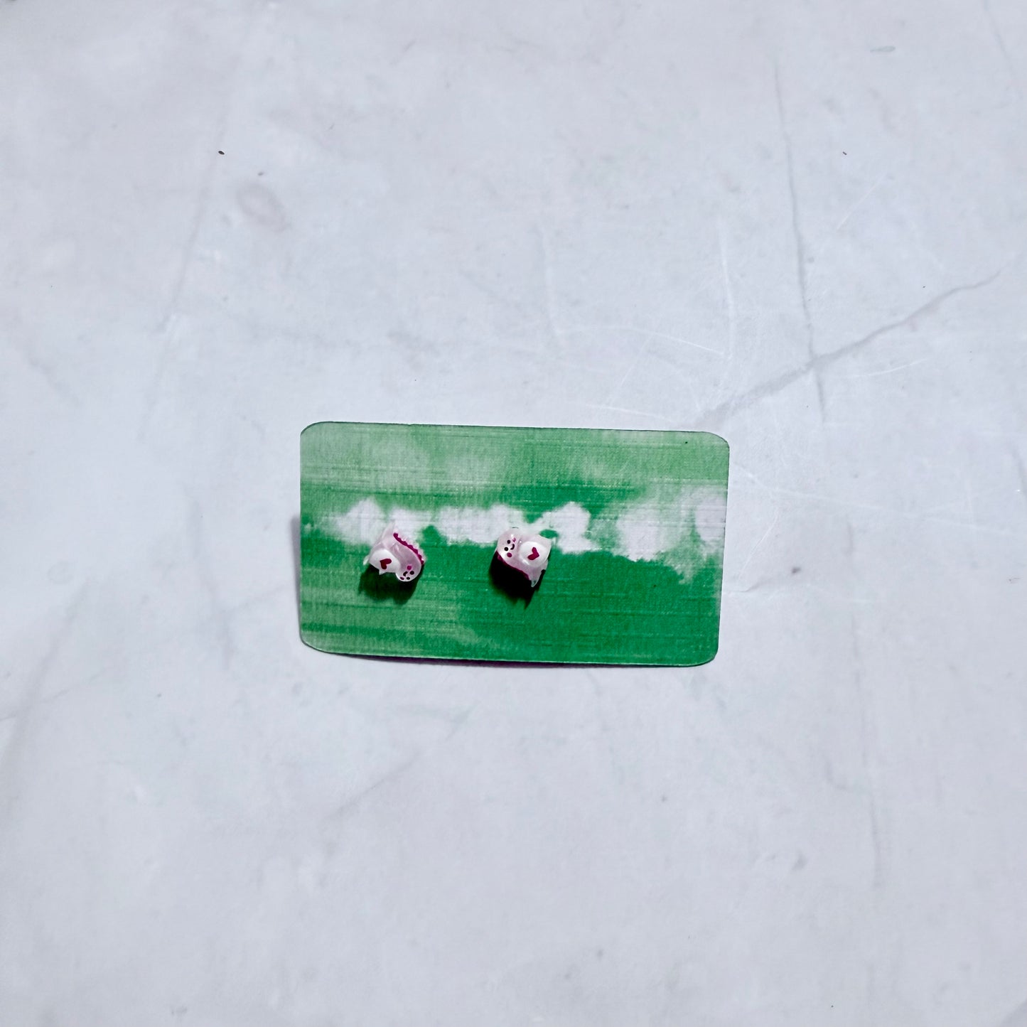 Pink Dino Stud Earring