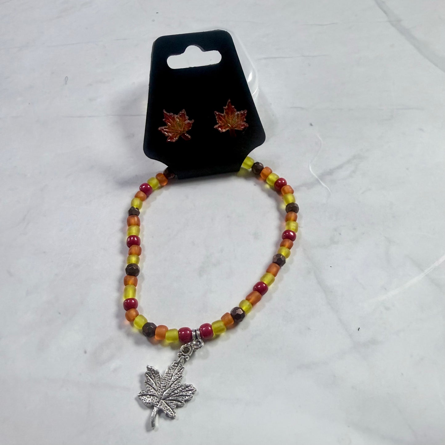 Fall Leaf Bracelet and Earring Set