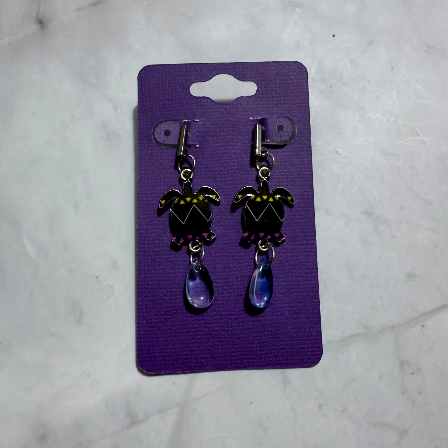 Blue/Black/Yellow/Pink Turtle Dangle