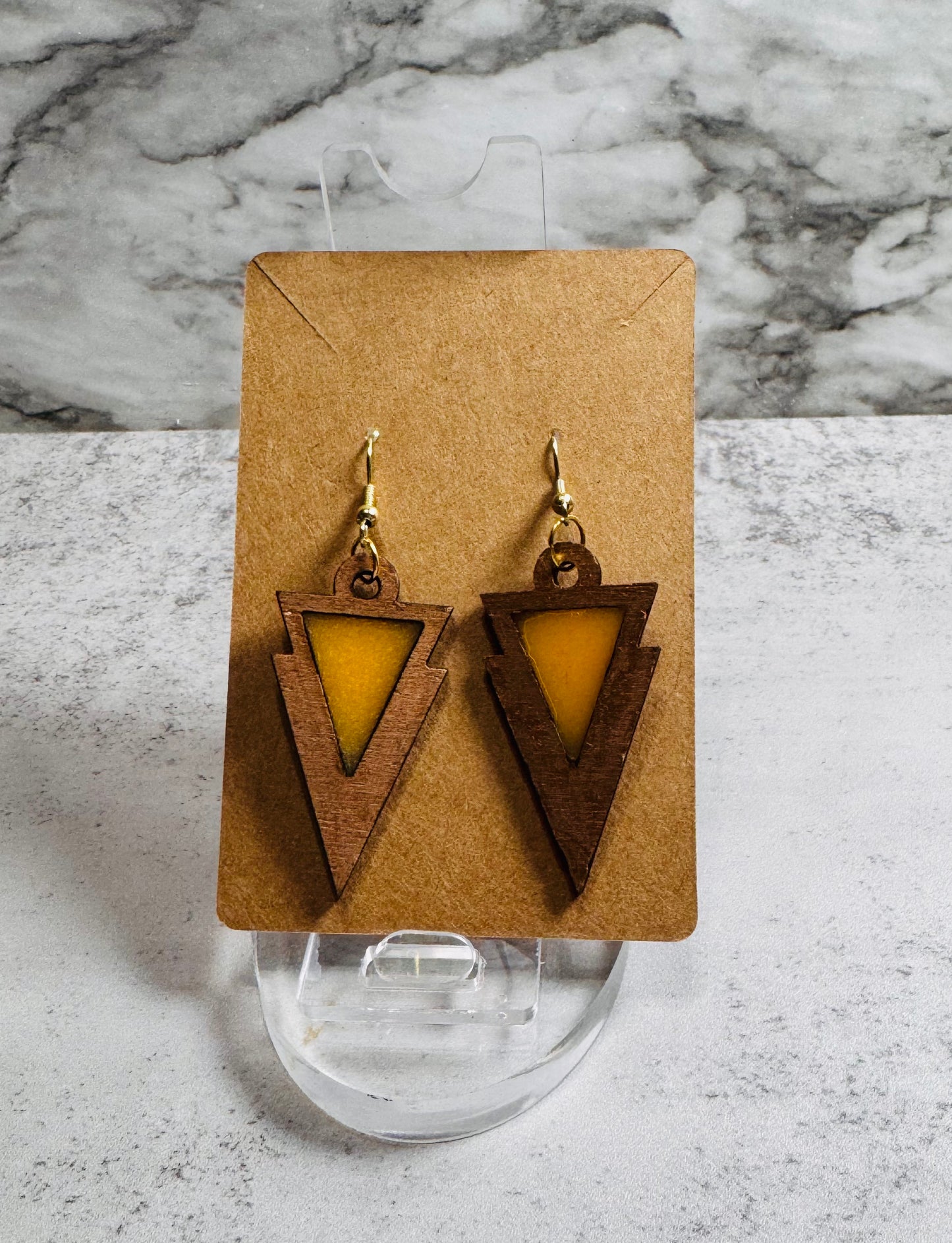 Geometric Triangle Dangle Earring