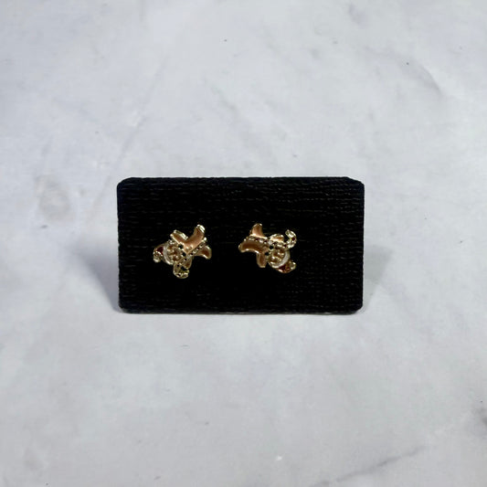 Gingerbread Man Metal Stud Earring