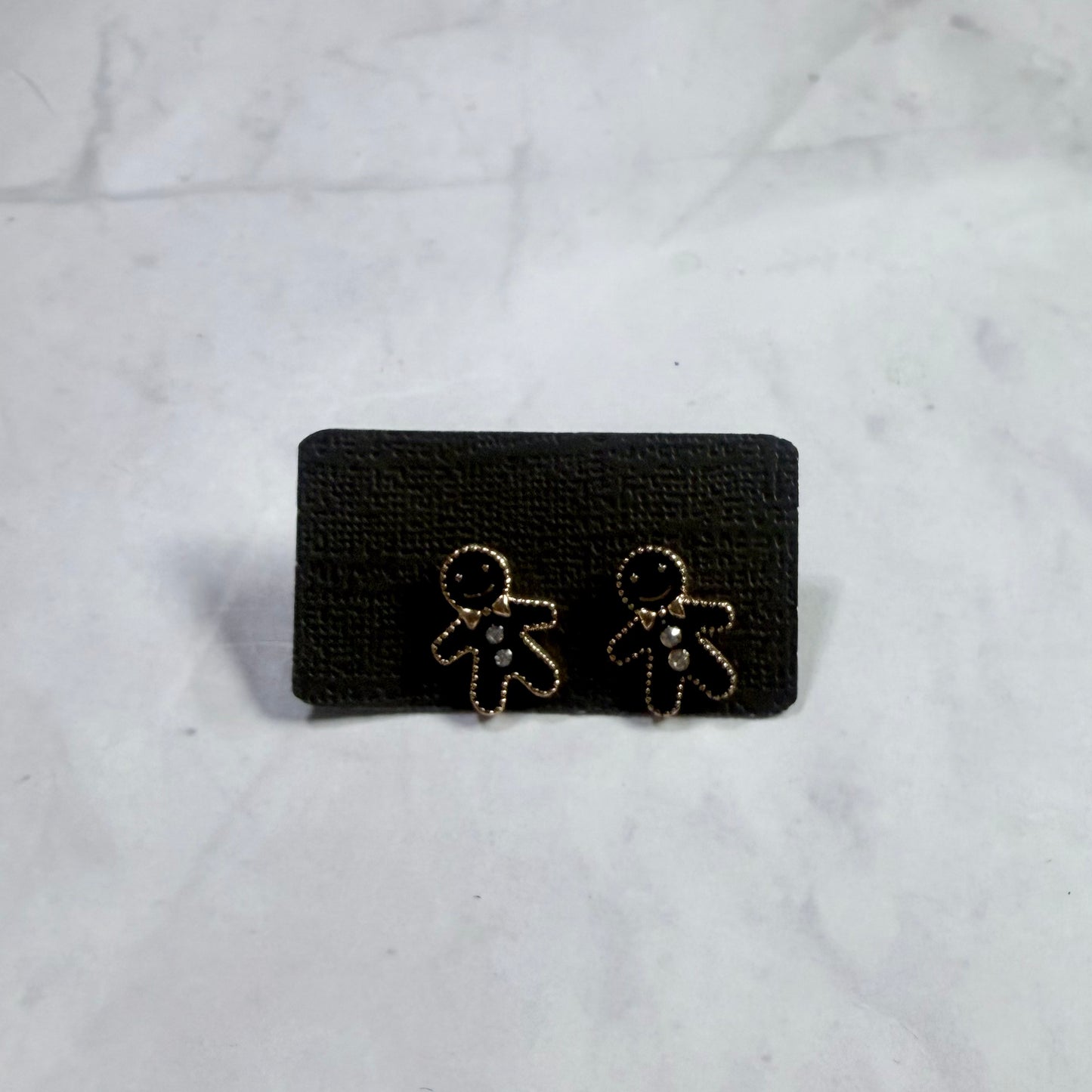 Black Gingerbread Man Metal Stud Earring