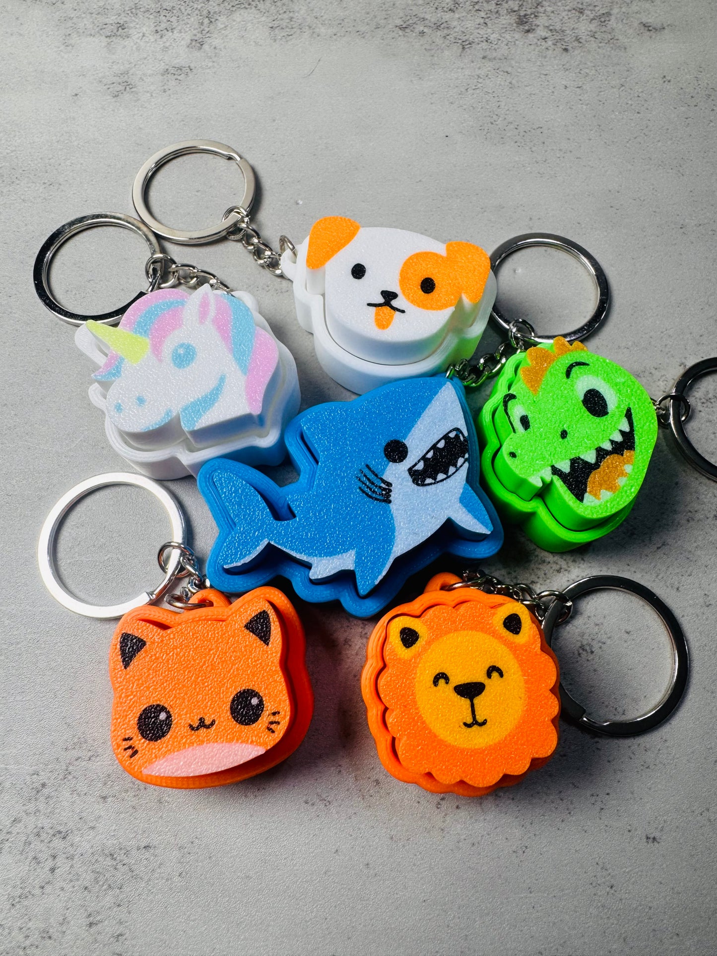 3D Printed Kids Animal Clicker Keychains RTS