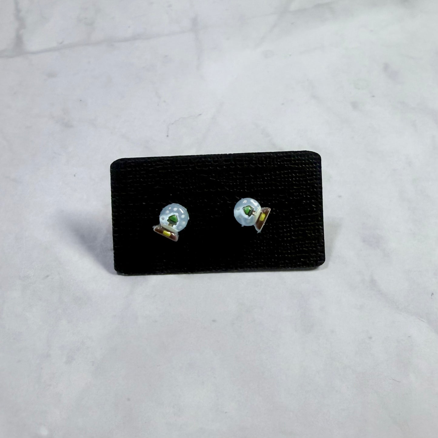 Tiny SnowGlobe Resin Stud Earring