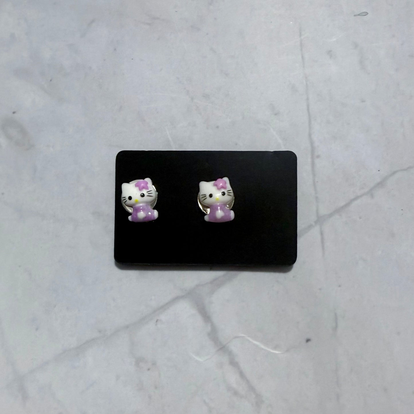 Purple HK CLIP ON Stud Earring