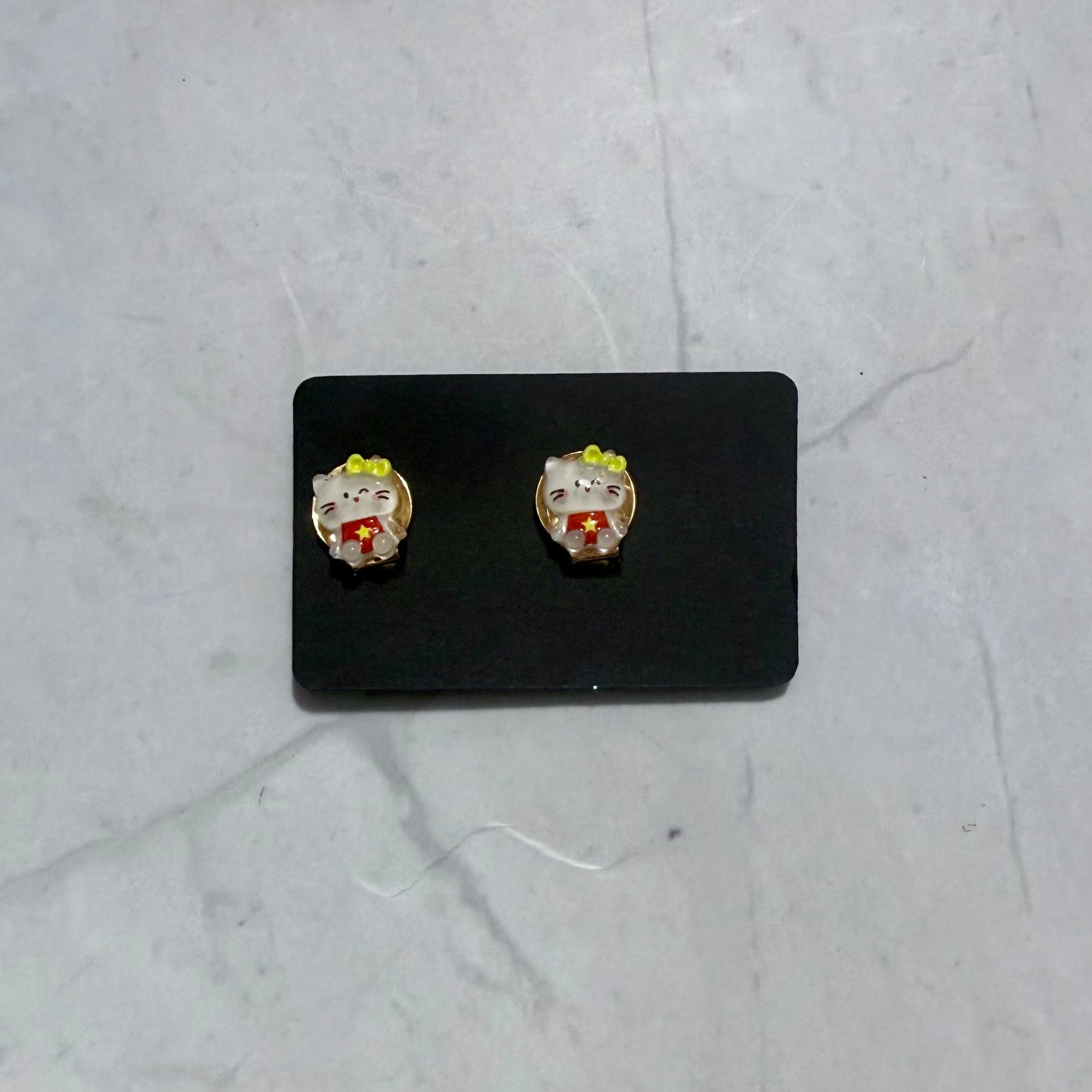 Yellow Bow HK CLIP ON Stud Earring