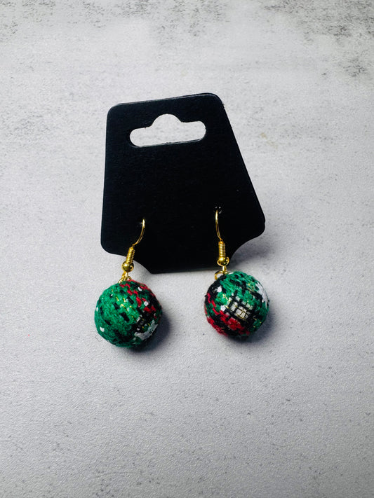 Green Knit Xmas Ornament on Hook Dangle