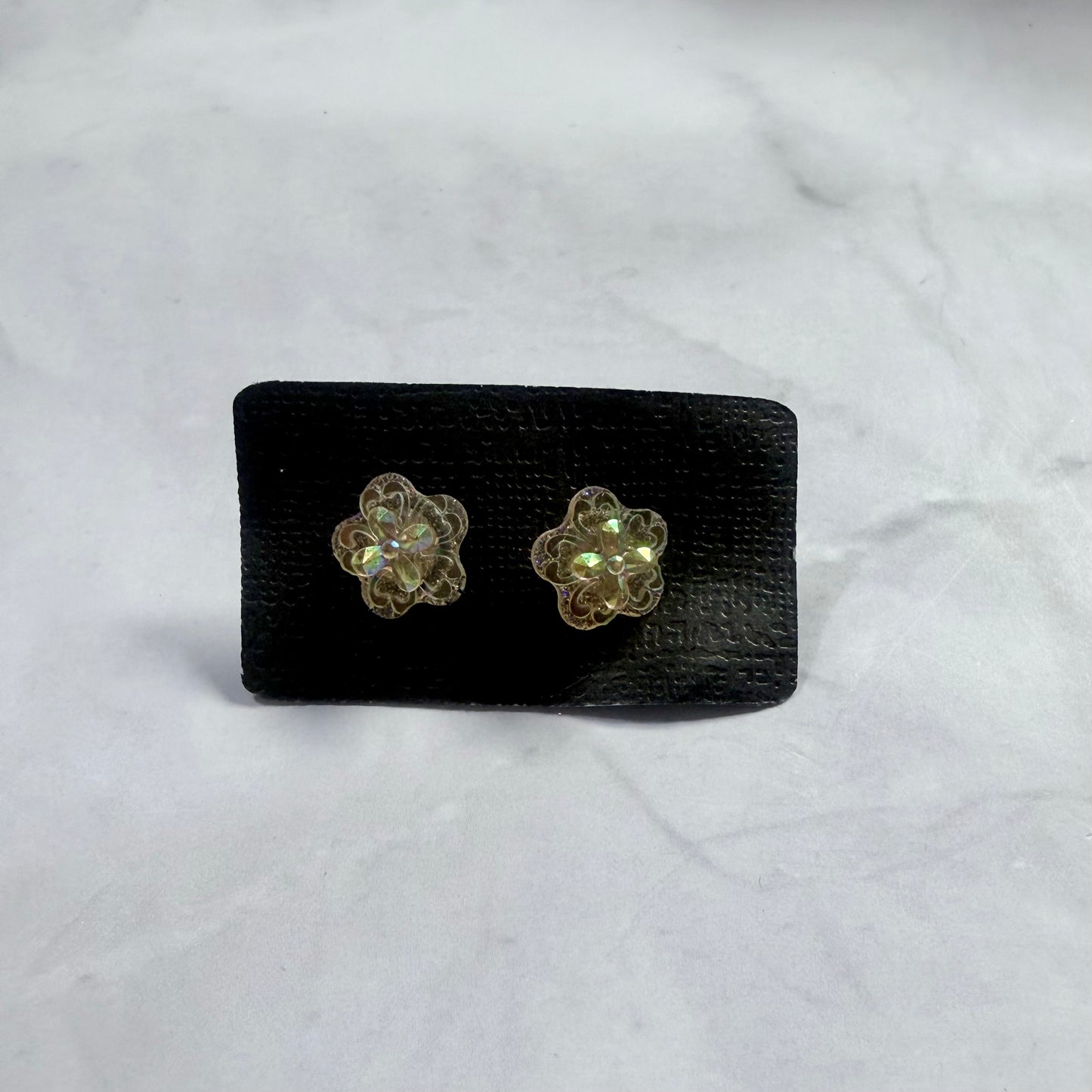 Orange Iridescent Stud Earring