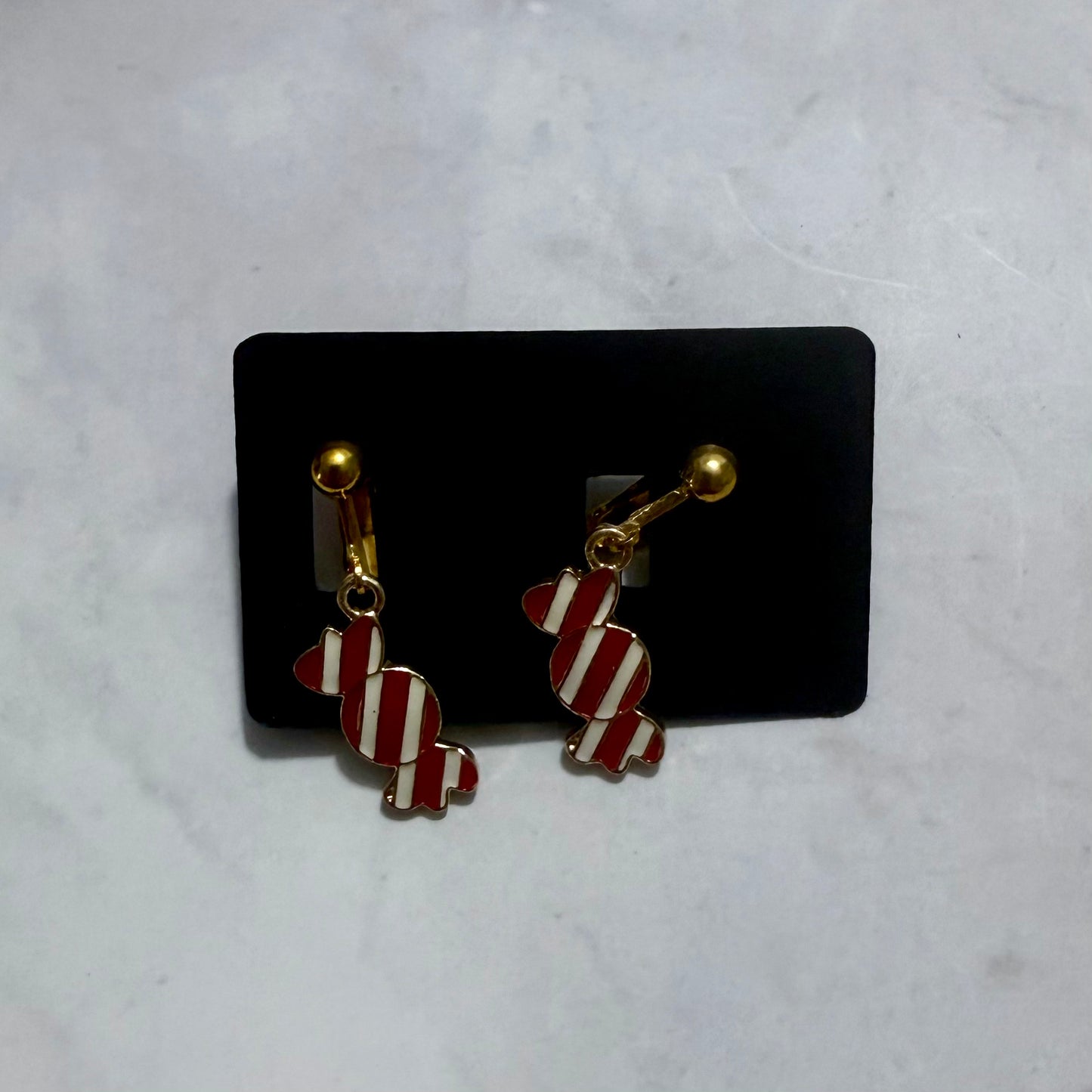 Red Candy CLIP ON Dangle Earring
