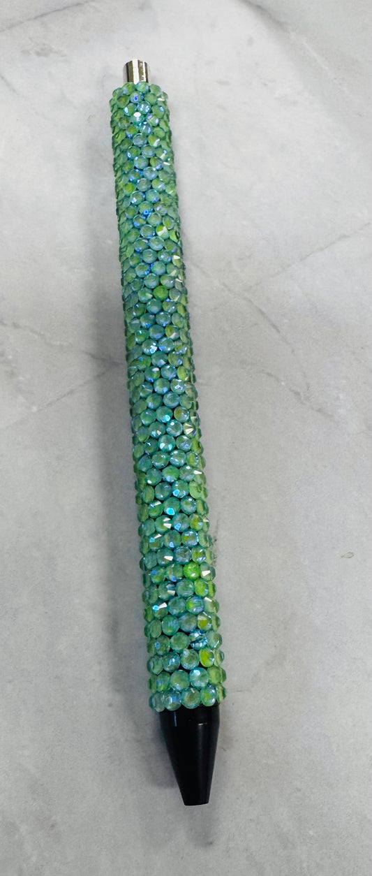 Luminous Neon Green Rhinestone Pen