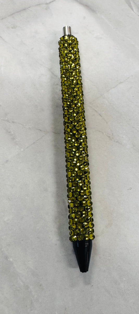 Olive Rhinestone Pen