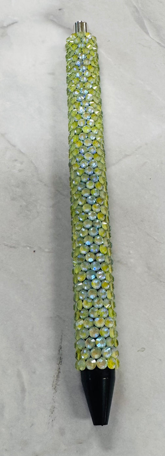 Luminous Neon Yellow Rhinestone Pen