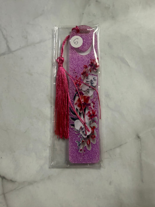 Acrylic Bookmark Red/White Floral