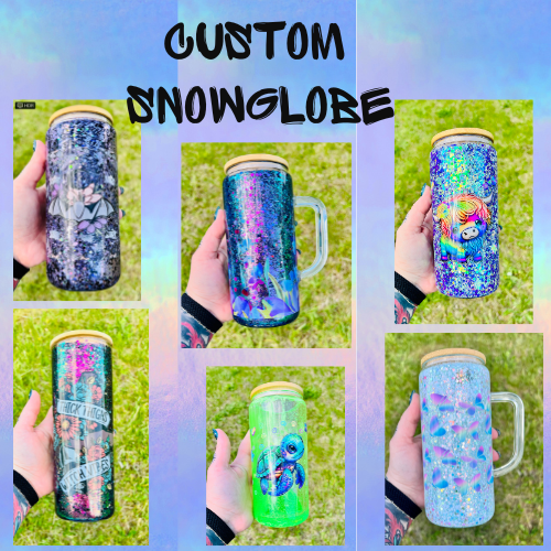 Custom Glitter Snow globe Cup/ 16oz Glitter Snow globe Tumbler