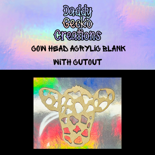 Cow Head Acrylic Blank With Cutouts