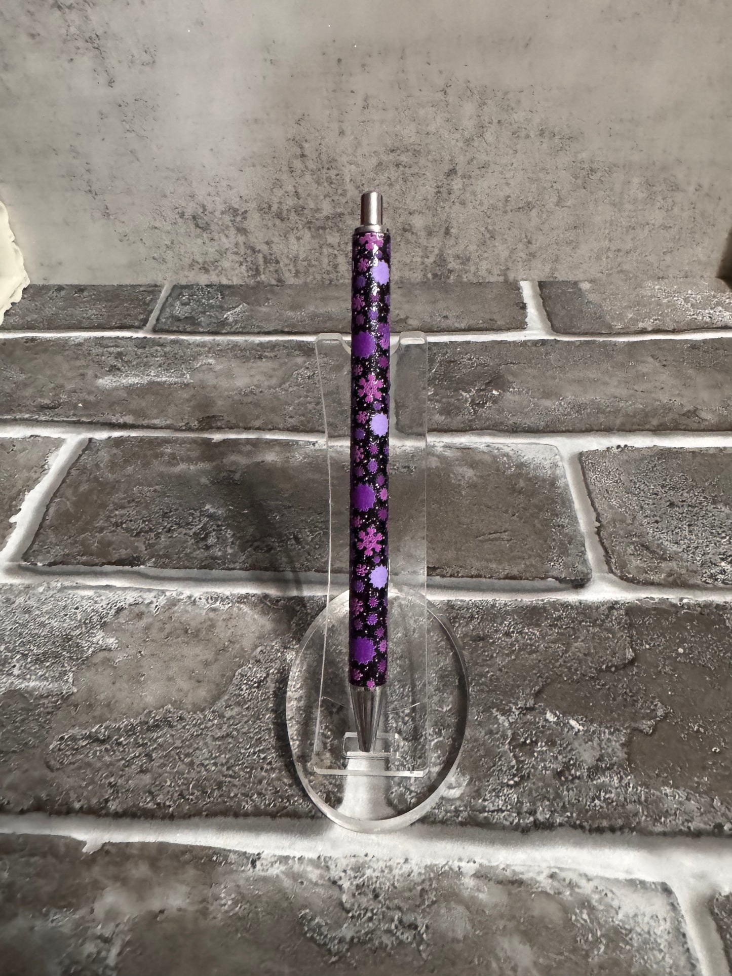 Purple Snowflakes Pen