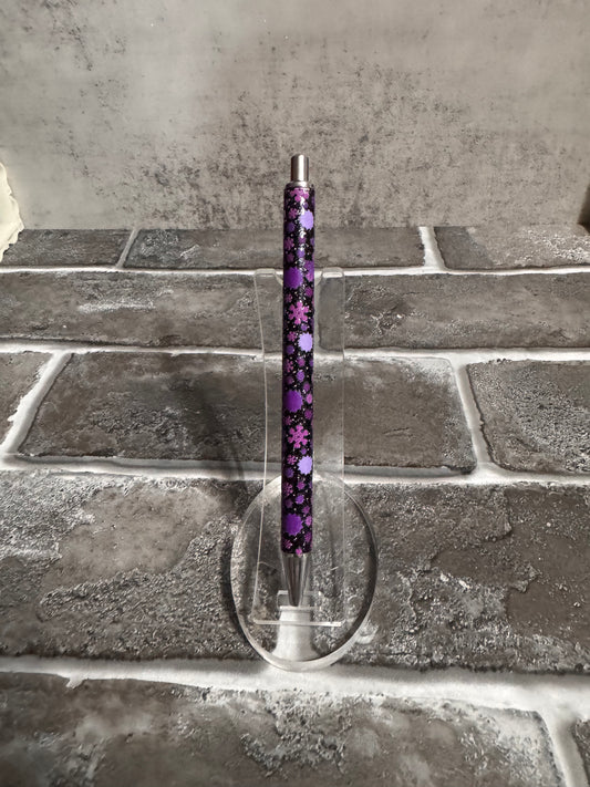 Purple Snowflakes Pen