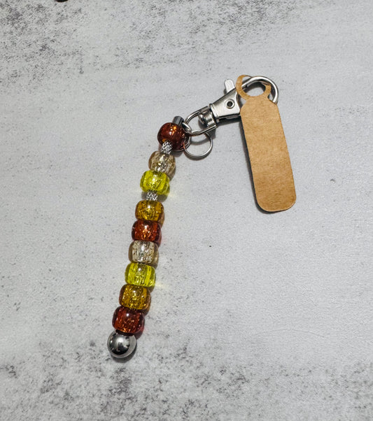 Honey inspired beaded Keychain
