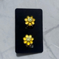 Yellow Glow Flower CLIP ON Stud Earring