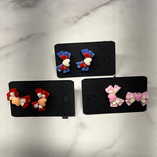 Heart Bow Stud Earring
