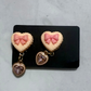 Pink Heart Sweet CLIP ON Dangle Earring