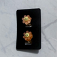 Orange Glow Flower CLIP ON Stud Earring