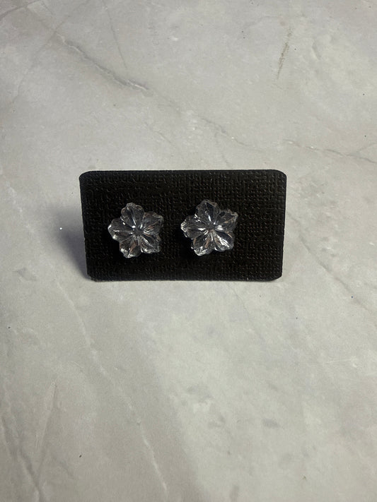 Clear Crystal Flower Stud Earring