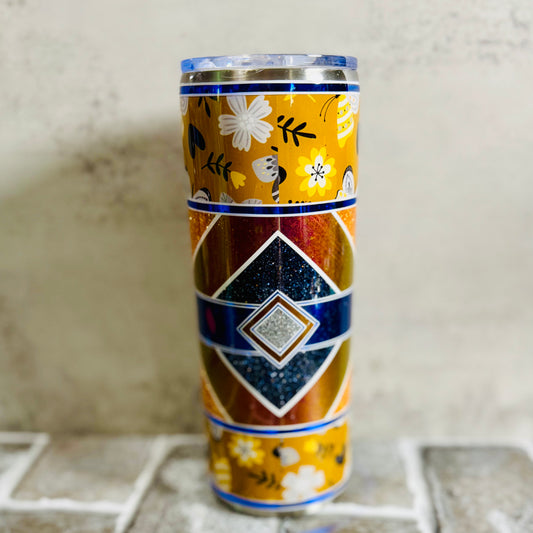 Retro Butterflies 24oz Tumbler- Gecko Version