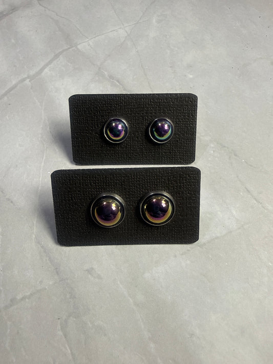 Black AB (Purple) Stud Earrings