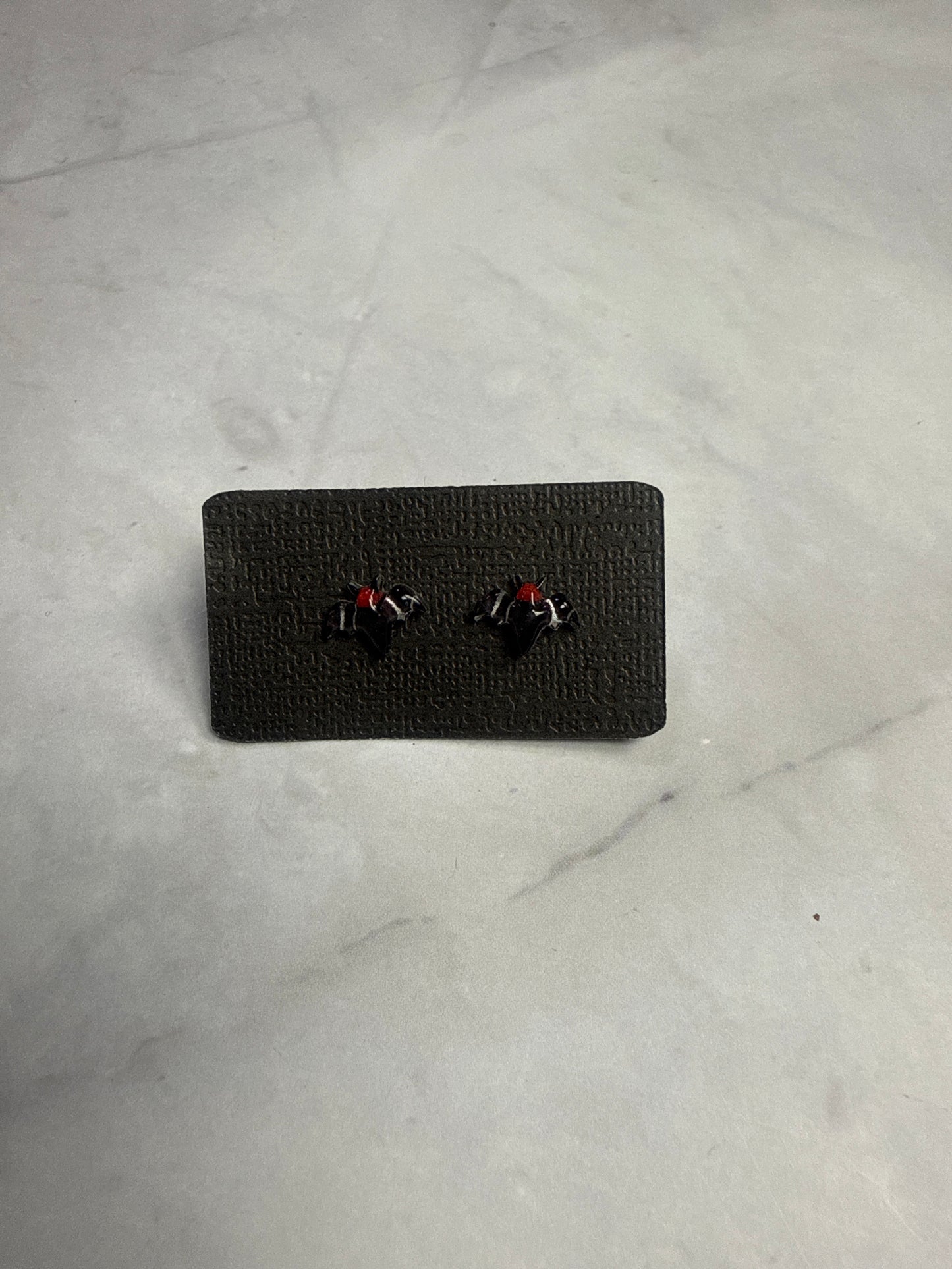 Black Bat Stud Earrings