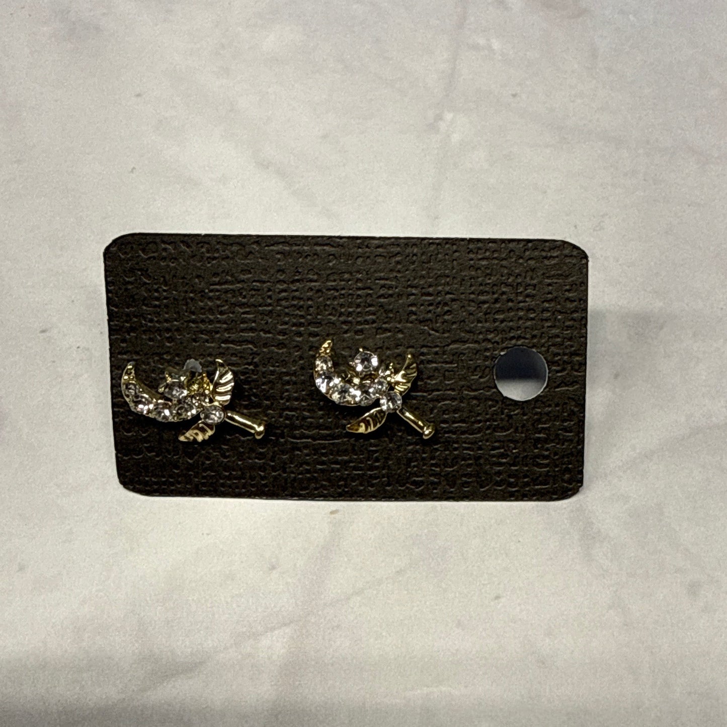 Gold Wand Stud Earring