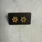 Light Brown and Clear Flower Stud Earring