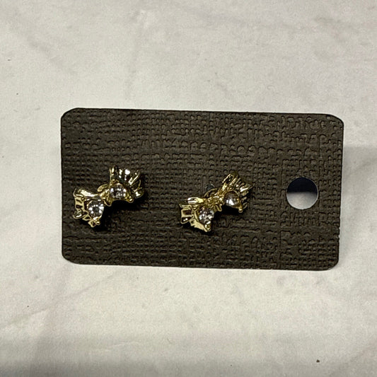 Gold Bow Stud Earring