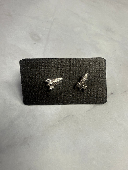 Silver Rocket Stud Earrings