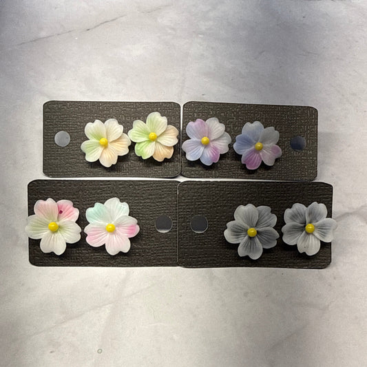 Watercolor Flower Stud Earring