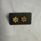 Yellow and Clear Flower Stud Earring