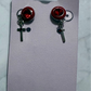 Red Double Rhinestone Cross Dangle