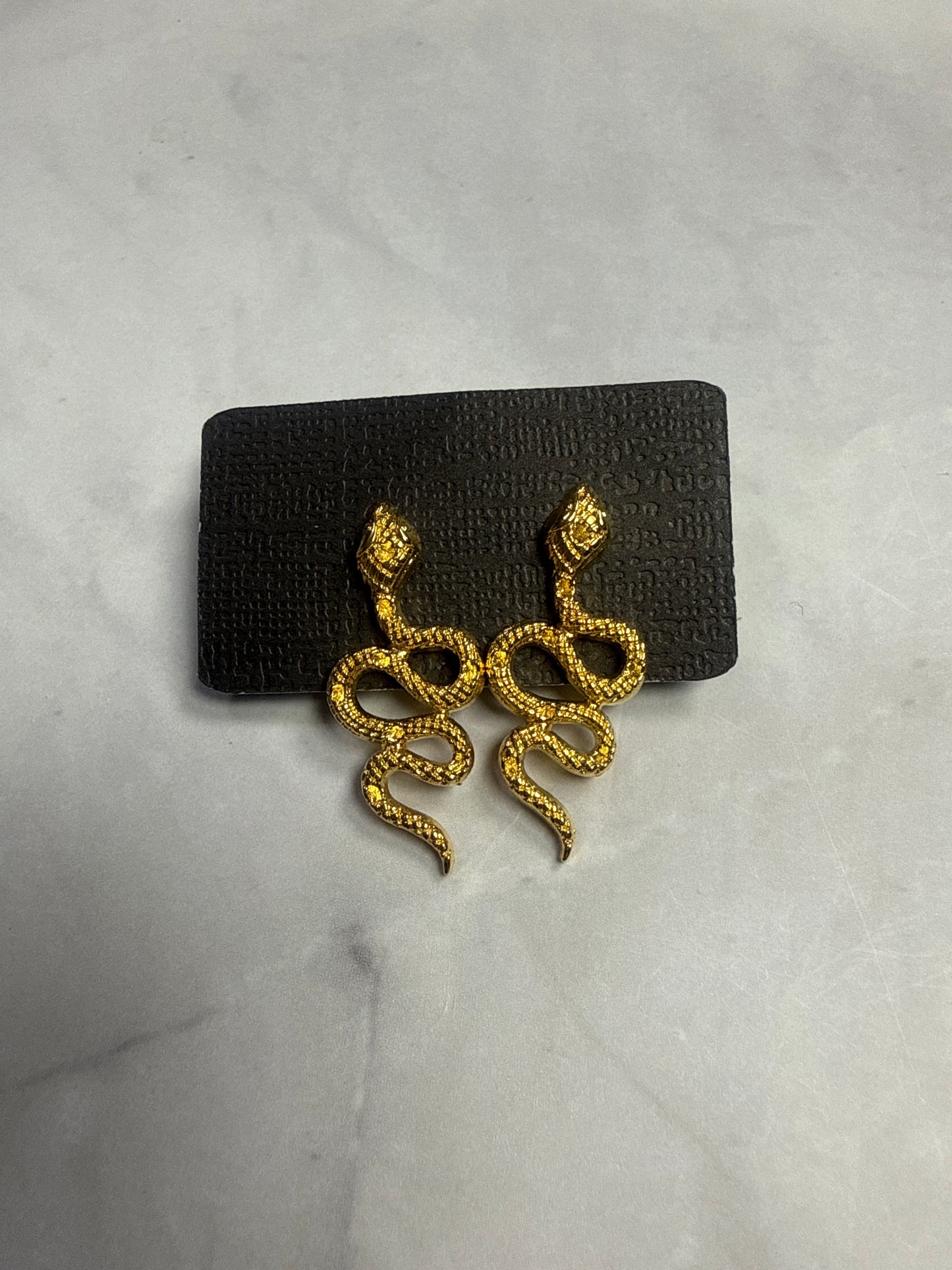 Gold Snake Stud Earrings