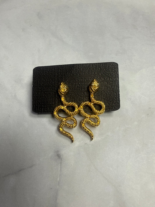Gold Snake Stud Earrings