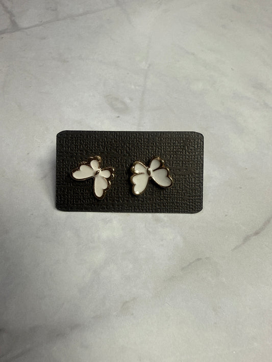 White Butterfly Stud Earrings
