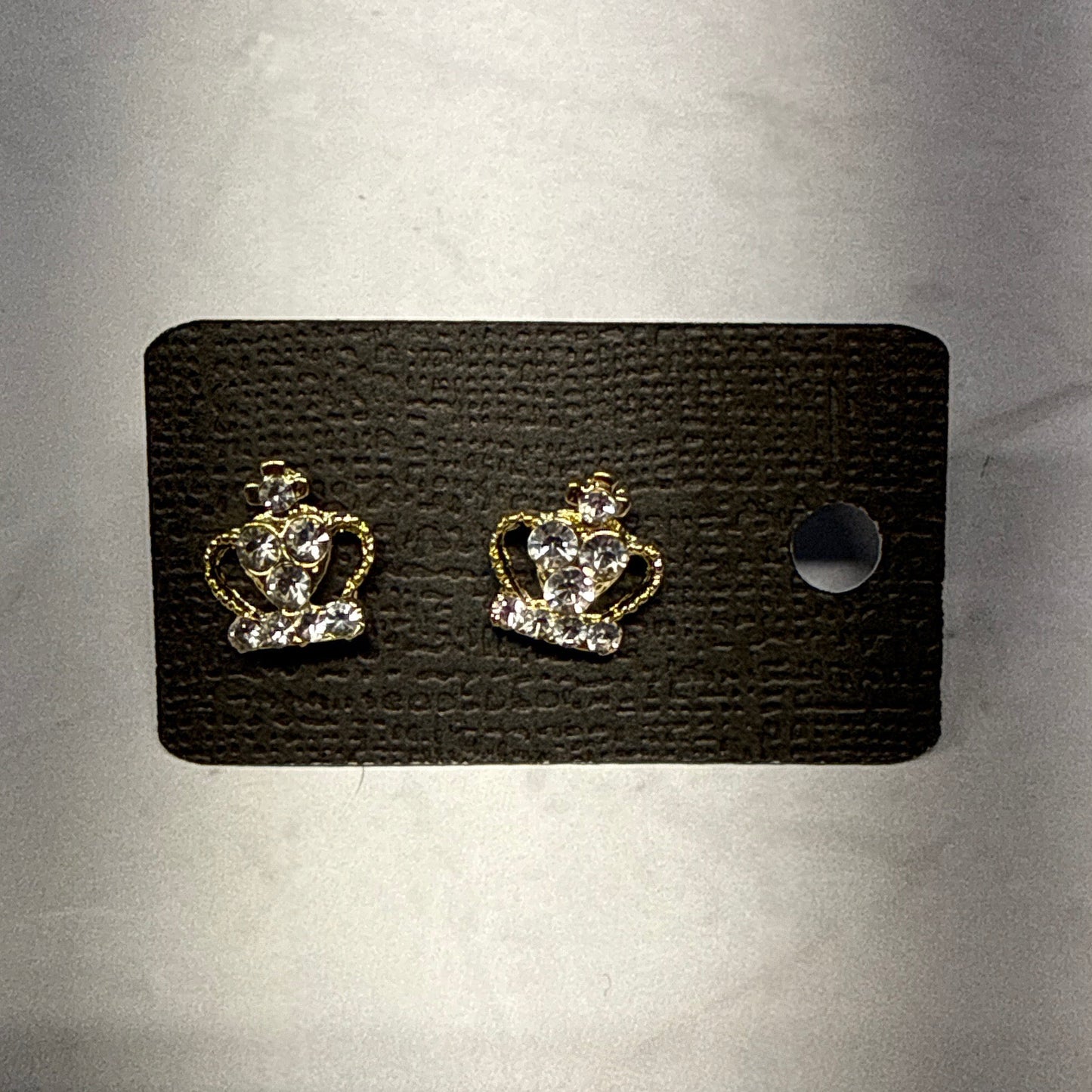 Gold Crown Stud Earring