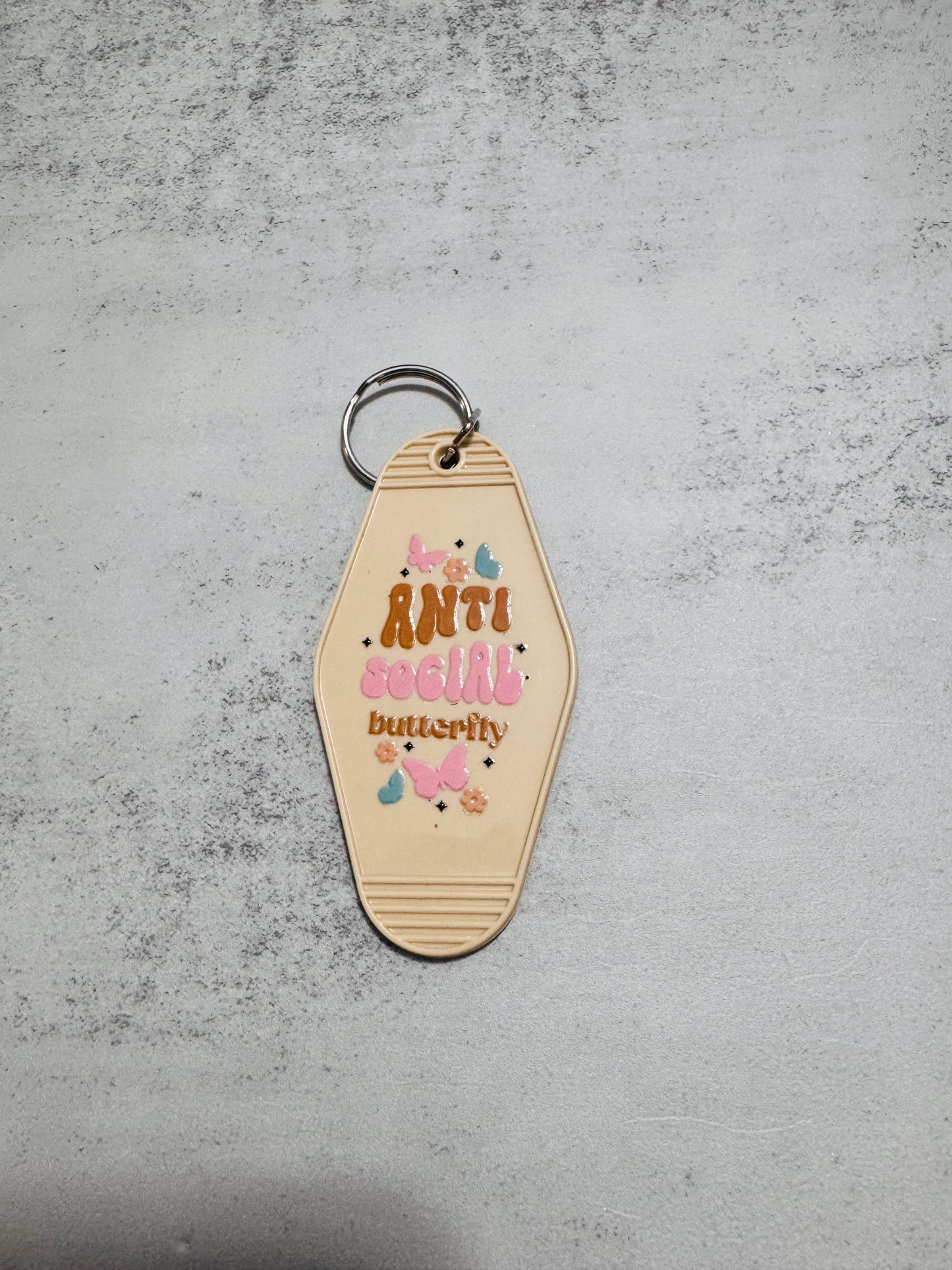 Antisocial Butterfly Motel Keychain