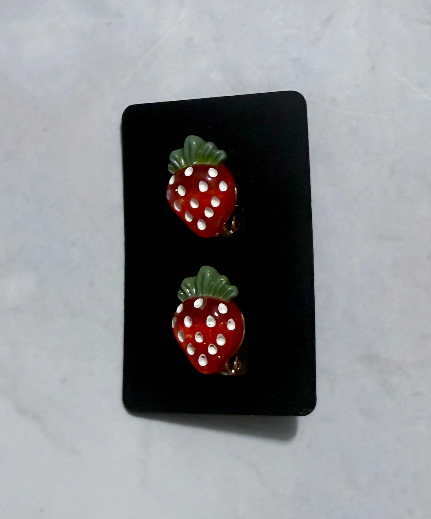 Strawberry CLIP ON Stud Earring
