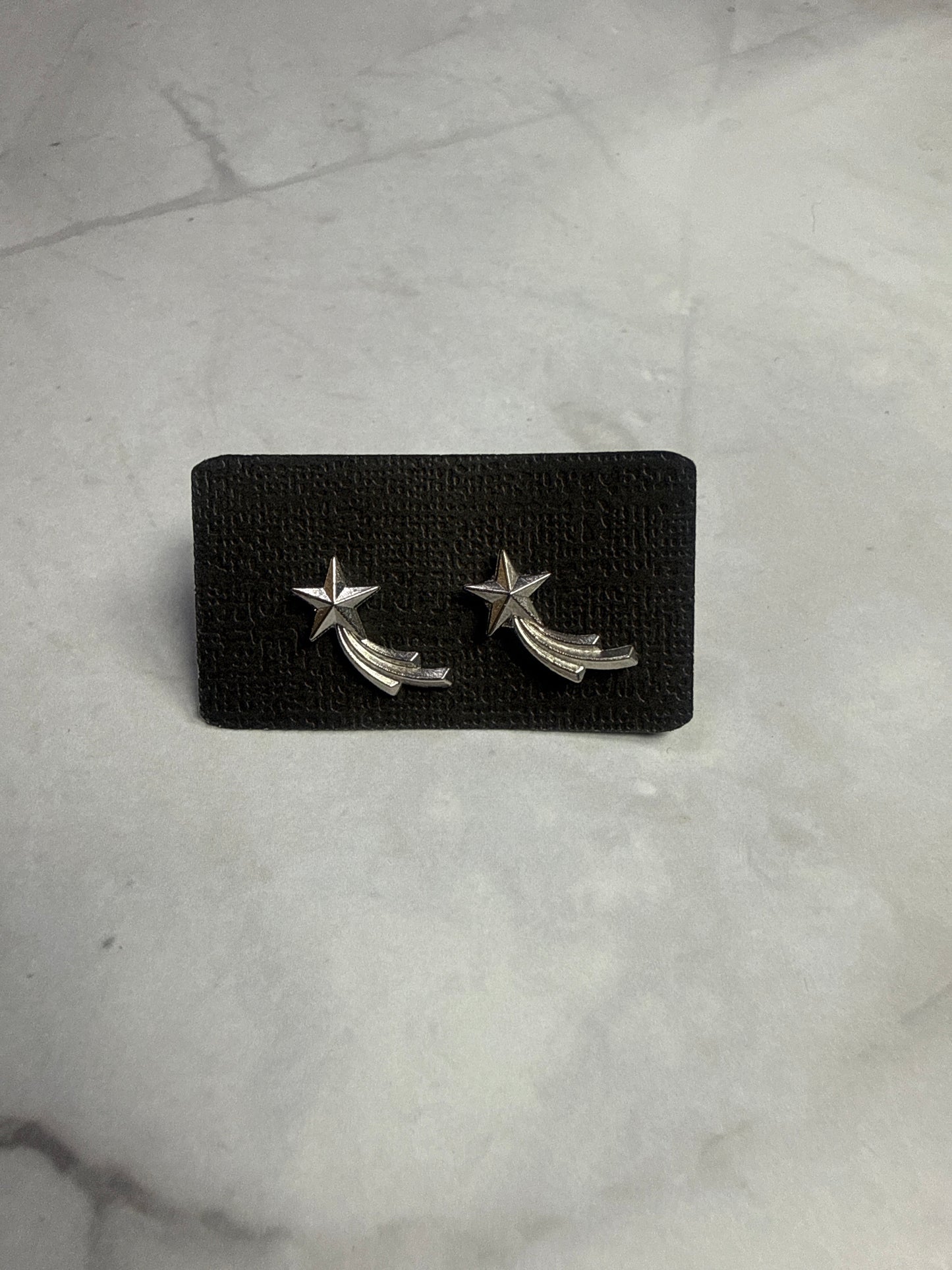 Silver Shooting Star Stud Earrings
