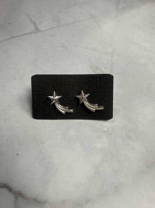 Silver Shooting Star Stud Earrings