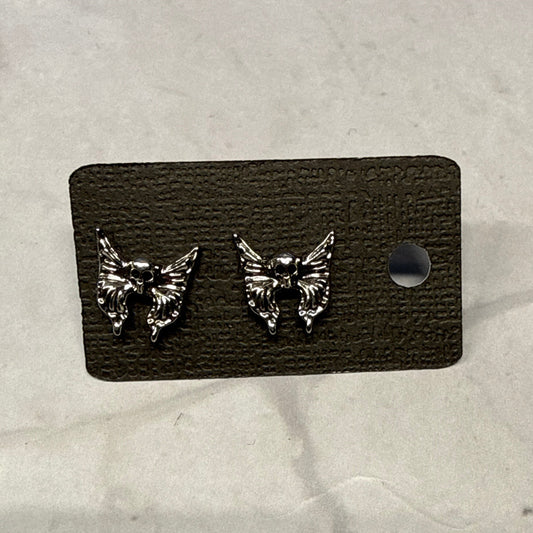 Skull Butterfly Stud Earring