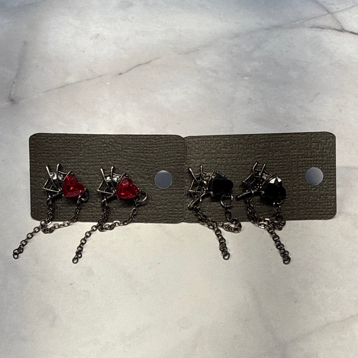 Heart Web Stud Dangle Earring